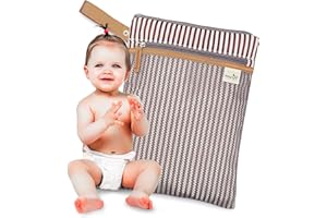 Baby Dyoli - Bolsa Impermeable de Tela - Organizador de pañales o Ropa guardería y Colegio - Neceser Viaje, Playa, Piscina, Deporte - Bolsa pañales de Tela para Bebe - Bolsa merienda 26x38cm