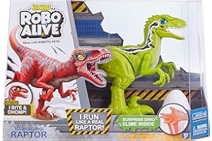 Robo Alive Wściekły Raptor dinozaur, zabawka na baterie (zielony Raptor)