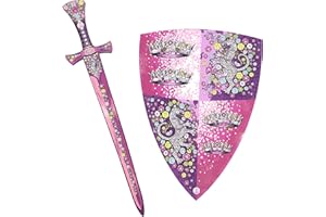Liontouch - Espada y Escudo de Princesa Cristal para Niñas | Set Medieval para el Juego simbólico de niños con Tema de Leona | Armas seguras y Armadura de Batalla para Disfraces y Trajes Reales
