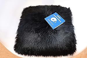 Reissner Lammfelle | NADI-30-SCH | Echtes Schaffell | hochwollig | quadratisch | 30x30cm schwarz