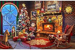 Lavievert 1000 Piece Wooden Jigsaw Puzzles Christmas Puzzle Game - Fireplace, Christmas Tree, Stockings