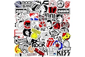BIMANI Lot de 100 autocollants Rock and Roll - Pour adultes et adolescents - En vinyle imperméable - Pour skateboard, ordinateur portable, snowboard, guitare