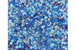 PERLIN 3000 cuentas de cristal de 2 mm, 3 mm, 4 mm, redondas, con agujero, tamaños y colores surtidos, pequeñas (azul)