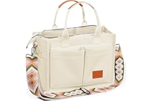 Captain Blues Canvas Tasche Damen, große Tote Bag, Arbeitstasche Damen, Handtasche Umhängetasche Schultertasche mit Fächern für Uni, Schule, Shopper