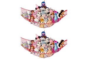 Lilly's Love Teddy Hammock - Toy Storage for Soft Stuffed Animals - Large 2 Pack (Red)