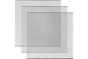 AggAuto Griglia universale per auto, 33 x 33 cm, in lega di alluminio, con foro a nido d'ape, spaziatura 6 mm, 1 mm, 3 pezzi, una delle griglie di forma più multifunzionali, colore nero