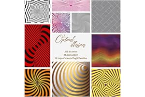 ASENME Scrapbooking – Découpage, format A4 Papier (Illusion d'optique, 10 unités)