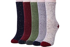 YSense Snug 5 Paia Calze Donna Lana Invernali, Termiche Divertenti, Vintage Natalizi Fantasia