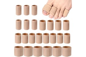 BLULU 24 Stücke Zehen Kissen Tube 0,98 Zoll Zehen Tube Ärmel Weiche Gel Mais Pad Protektoren für Kissen Mais, Blasen, Schwielen, Zehen und Finger, 3 Verschiedene Größen