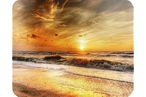 Beach Sunset - Glass Worktop Saver/Protector | Cutting Board - by Pearl Glass (50 x 40cm Large)