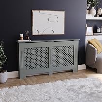 Produktbild von Vida Designs Heizkörperabdeckung Arlington - Moderne MDF-Verkleidung Mit Regal In Grau