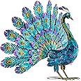 Alpine Corporation Jum232 Metal Peacock Outdoor Statue, 22 Inch Tall, Multi-Color