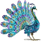 Alpine Corporation JUM232 Metal Tavus Kuşu Bah&ccedil;e Heykeli, 81x30x58 cm, &Ccedil;ok Renkli