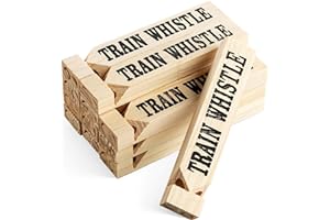 Fischietti in legno per treni Bedwina (12 pezzi) - Fischietti bambini, bomboniere feste tema treni, decorazioni compleanni, riempitivi sacchetti regalo, premi giochi, calze natalizie