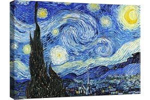 canvashop Quadri Moderni Soggiorno Van Gogh La Notte Stellata Cm 50X35 Quadro Su Tela Canvas Stampe Da Parete Arredo Casa Dipinti Famosi