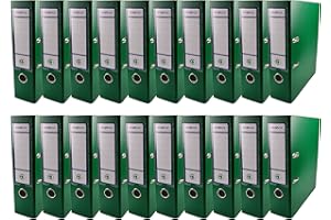 Netuno 20 raccoglitore cartone ecologico riciclato verde a 2 anelli A4 dorso 8 cm faldone portadocumenti per ufficio scuola archivio