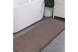 VANZAVANZU Tappetino da Bagno Antiscivolo Extra Lungo Tappeto da Bagno Assorbente Addensato Tappeti Corridore per Il Bagno Ultra Morbido Bath Mat Soffice Microfibra Eleganti 50 x 122cm (Tortora)