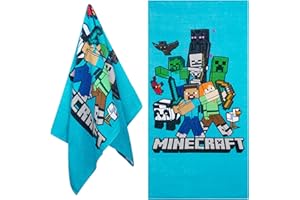 Minecraft Handtuch Kinder Teenagers Badetuch Absorbierend Creeper Strandtuch Baumwolle Duschtuch 70x140 cm für Schwimmen Baden Reise Zubehör