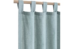 KOUFALL Sommervorhänge für Wohnzimmer, Set mit 2 Paneelen, durchscheinende Vorhänge für Teenager-, Mädchen-, Schlafzimmer, helles Blaugrün, Seegrasgrün, Mintgrün, 244 cm lang