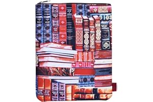 LParkin Custodia classica per libreria, custodia per libro con cerniera per libri in brossura, misura media regalo per gli amanti del libro