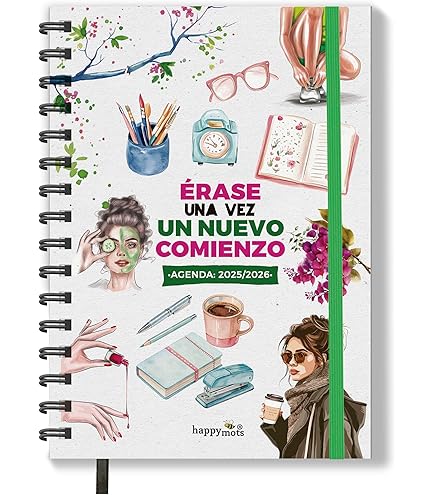 Agenda 2022 2023 - Cuero Regenerado - Ocean - Semana Vista - Tamaño A5-15 X 21 Cm - Idioma: Español - Inglés - Incluye Dos Cintas De Registro Y Pegatinas – Kunnui