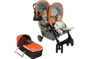 Passeggino fratelli o gemellare arancione Top Design - BambinoWorld