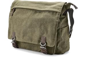 Trendhim Bag Messenger Men's Grey | Canvas Satchel & Laptop Bag made of Durable Materials | Danish Design | Fits a 16 Inch Computer | Ideal for Work and School