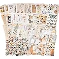 HASTHIP® 200pcs Vintage Journal Supplies Pack for Scrapbook Supplies Art Journaling Bullet Junk Journal Planners DIY Paper Stickers Craft Kits Notebook Collage Album Aesthetic, Gold