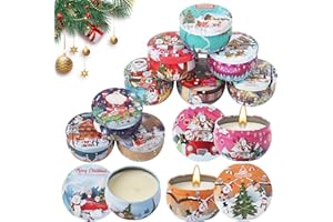 LIAILA 12 Piezas Velas Aromaticas perfumadas Velas Navideñas Perfecta como regalo para mujer vela navidad para jardín, navidad, yoga, baño, velas aromaticas
