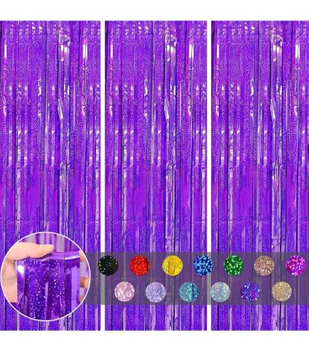 BHGT Lot 2 Rideaux Franges Métalliques Multicolores Arc-en-Ciel 1x2 M - Rideau Paillettes Photo Booth Mariage Anniversaire Fête Disco