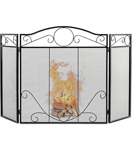 1 PCS Fireplace Screen,Fireplace Screen Safe Mesh Gate Fireplace Mesh Screen Curtain Black PVC For Prevent Baby And Pet 73x100cm