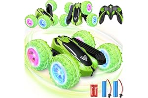 SIMPIM Ferngesteuertes Auto Spielzeug ab 3 4 5 6 7 8 Jahre für Kinder 4WD 2.4 Ghz Fernbedienung 360°Grad Doppelseitige Stunt Auto Geschenk Mädchen Junge Kinder für 3 4 5 6 7 8 12