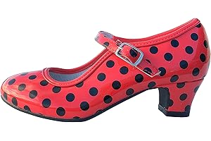 La Senorita Chaussures Flamenco Espagnol de Danse - Rouge Noir, Rouge, 39 EU