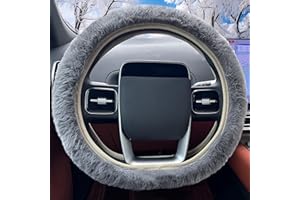 LOMTRATS Weicher, Flauschiger, hochelastischer, dehnbarer, Warmer Plüsch, universeller Flauschiger Fellschutz, Auto-Lenkradbezug