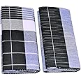 TUNI MANI Men's Cotton Lungi Stitched/Black Fancy/Length- 2.10mtr (Pack of 2)