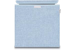 LIFENEY Aufbewahrungsbox mit Deckel in Blau I Faltbare Spielzeugbox passend für Würfelregale I Ordnungsbox für das Kinderzimmer I Aufbewahrungskorb Kinder