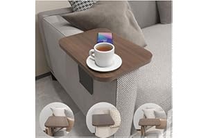 JANHOLOHANG Stable Couch Arm Table Tray，Adjustable Width Clip-On Sofa Armrest Tray，Armchair Table for TV Dinners，Remotes, Drinks and Snacks, SFFSZ1