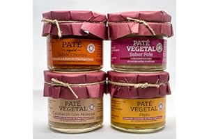 La Conservera del Prepirineo S. Coop. PACK DE 4 UNIDADES VARIADAS PATÉ VEGETAL Sabor Chorizo Sabor Foie Calabacín con Nueces y Pisto 100% VEGANO Elaborado con Aceite de Oliva Virgen