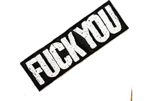 NIPITSHOP TEXT FUNNY WORDS MOTORCYCLE BIKER PATCH Nipitshop Aufnäher schwarz Fuck You Funny Words Patch Words Joyful Motorrad Biker Patch bestickt Aufbügler für Kleidung Rucksäcke T-Shirt Jeans Rock Westen Schal Hut Tasche