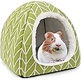 Tierecare Guinea Pig Hideout Hamster Bed Rabbit House Cave Accessories Cozy Hide-Out for Bunny Hedgehog Ferret Chinchilla&Other Small Animals (Green)
