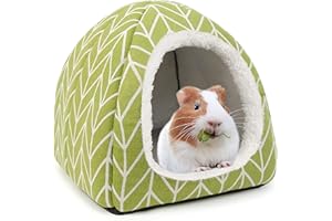 Tierecare Guinea Pig Hideout Hamster Bed Rabbit House Cave Accessories Cozy Hide-Out for Bunny Hedgehog Ferret Chinchilla&Other Small Animals (Green)