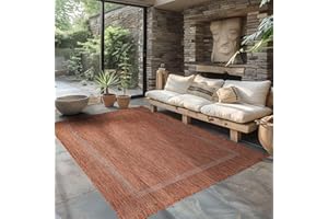 ‎CARPETTEX TEPPICH Carpettex Outdoor Teppich Wetterfest 80x150 cm Läufer Sisal Optik Kupferfarbe - Ideal für Balkon, Garten, Terrasse, als Küchenläufer - Draußen Teppich Waschbar, Flachgewebe, Wasserfest, Pflegeleicht