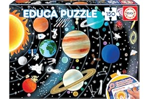 Educa - Sistema Solar | Puzzle Educativo Infantil de 150 Piezas. Medida aproximada una Vez montado: 48 x 34 cm. Compuesto por Grandes Piezas Perfectamente acabadas. Recomendado +6 años (19584)