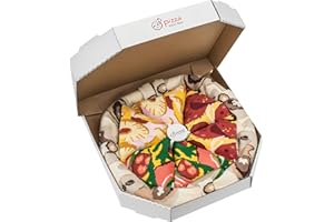 Rainbow Socks - Man Woman Pizza Socks Box Mix Italian Hawaii Pepperoni - 4 Pairs