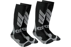 wanchel Warme Kinder Skisocken - 2 Paar aus Merinowolle und Baumwolle gefertigte Skisocken, Knielange Winter-Wärme Snowboard-Thermo-Socken für Jungen, Mädchen und Kleinkinder