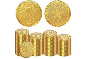 Byhoo 100 PCS Metal Gold Coins,DND Pirate Coins, Stress Relief Tool,with Velvet Drawstring Pouch for Board Games, Role - playing, Treasure Hunts,Pirate Adventure Themed Play Favor