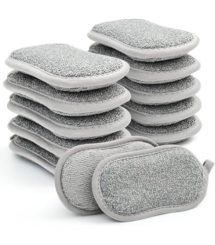 EPONGENIO Lot 5 éponges Double Faces Réutilisables - Lavables Machine 60°C - 11x17cm Multicolores