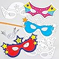 Baker Ross EF624 Star Hero Masks, Paper, 6 Pack,White