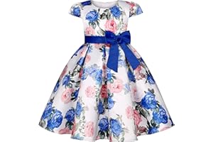 BUNNY LULU Robe pour Filles à épaule inclinée pour Demoiselle d'honneur, Princesse de Mariage, nœud d'anniversaire pour Enfants, soirée de Bal de fête de Boule