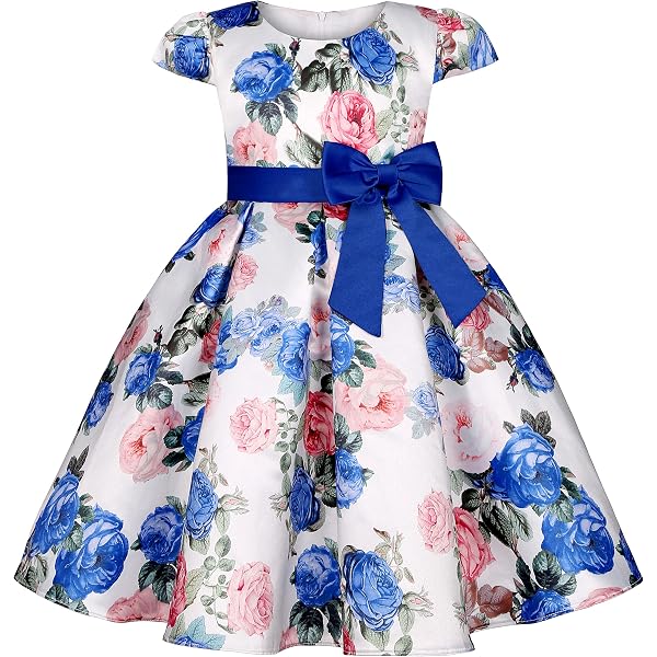 Robe Demoiselle D'honneur Enfant Fille – Tulle Satiné, Manches Volantes, Dos En V, Pour Mariage, Baptême, Fête (2-10 Ans)